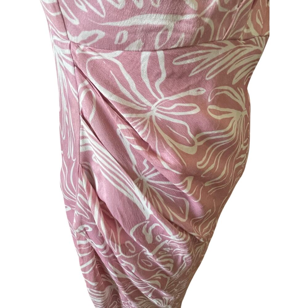 Saylor Emiliana Pink Floral One Shoulder Midi Dress Size Medium - Picture 8 of 9